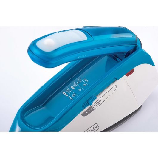 Black + Decker Travel Iron, 1085 Watt, White And Blue - TI250 Black + Decker Travel Iron, 1085 Watt, White And Blue - TI250